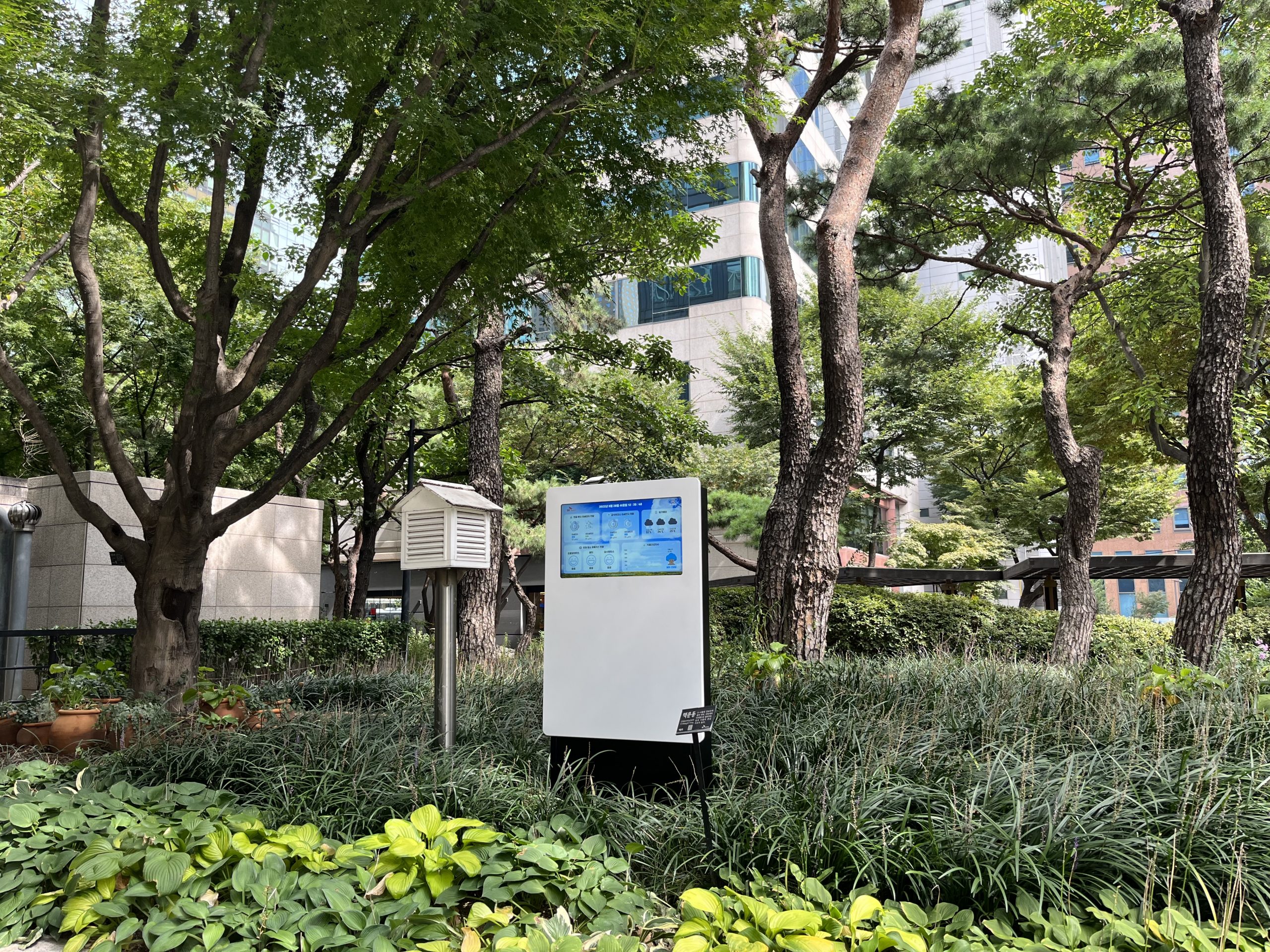 서린빌딩 조경공간 실외코드지 설치 사진